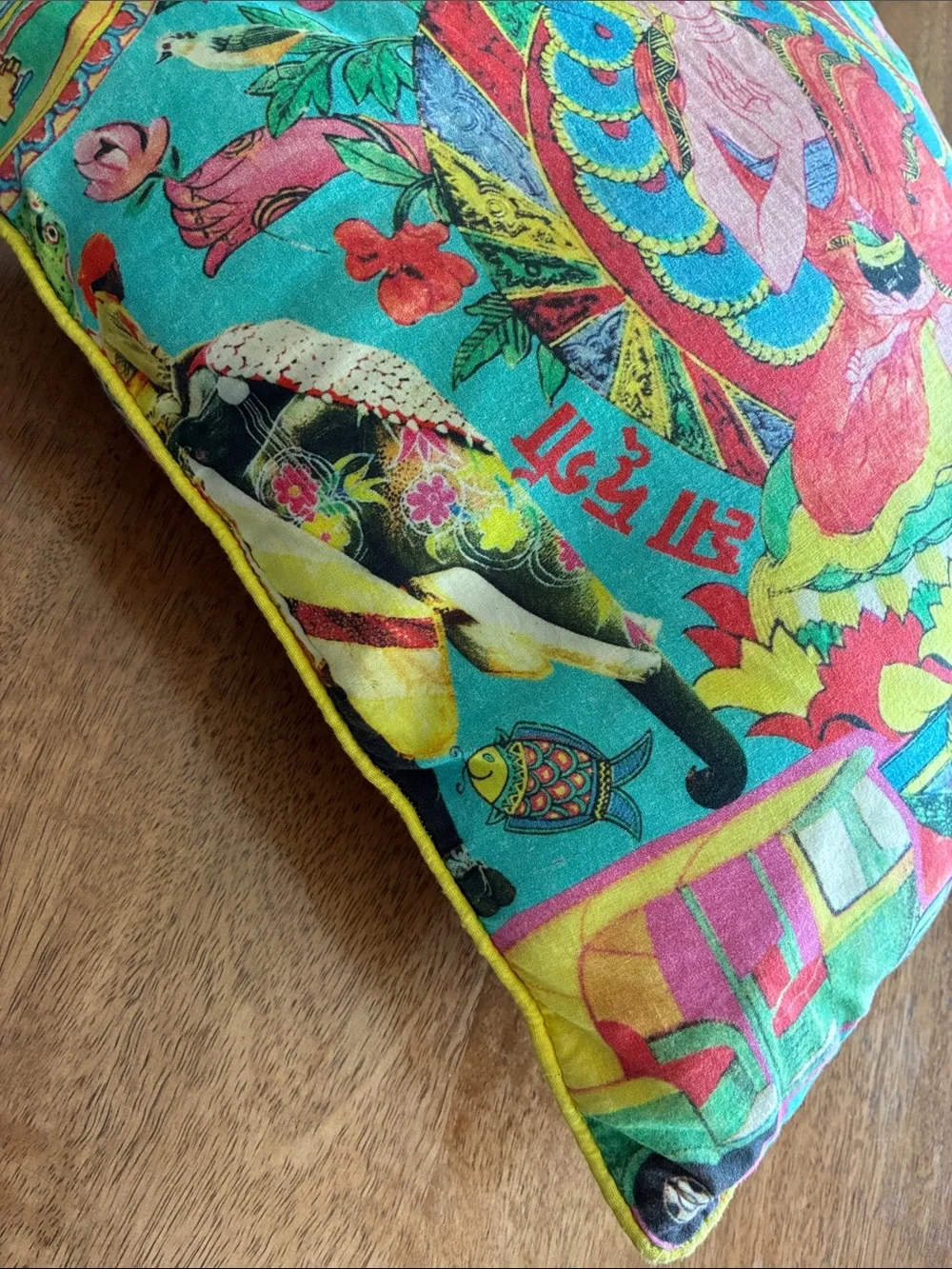 Earthbound Trading Co Buddha Throw Pillow Boho Tibetan Meditation Colorful 17”